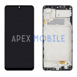 Дисплей с рамкой для Samsung Galaxy A22/A225F с тачскрином (черный) — Оригинал