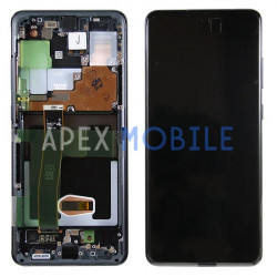 Дисплей с рамкой для Samsung Galaxy S20 Ultra/G988B (черный) — Оригинал