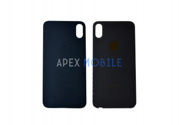 Задняя крышка для iPhone XS (чёрная) с увелич.вырезом под камеру — Оригинал