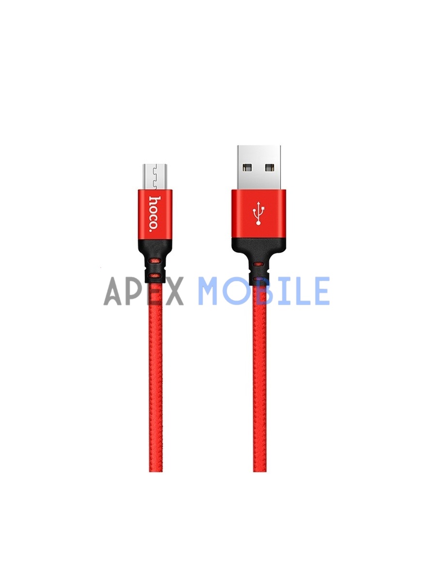 Кабель USB - MicroUSB Hoco X14 (красно-черный)