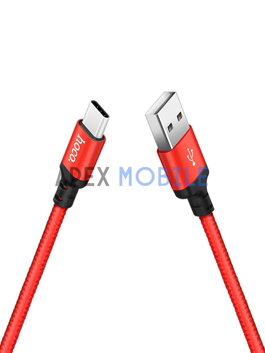 Кабель USB - Type-C Hoco X14 2м (красно-черный)