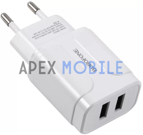 Сетевая зарядка Borofone BA37A (2USB/2.4А) белая