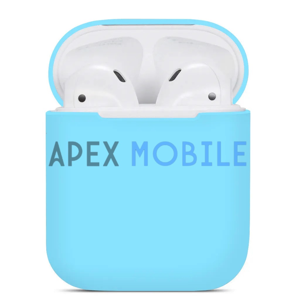 Чехол силиконовый AirPods 2 (голубой)