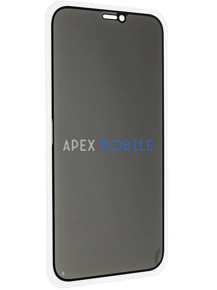 Защитное стекло для iPhone 12 mini (закалённое, полное покрытие, антишпион) черное
