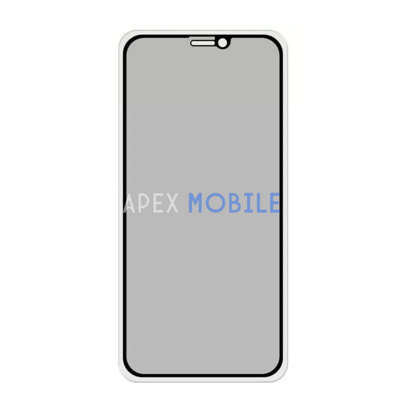 Защитное стекло для iPhone 12/12 Pro (закалённое, полное покрытие, антишпион) черное