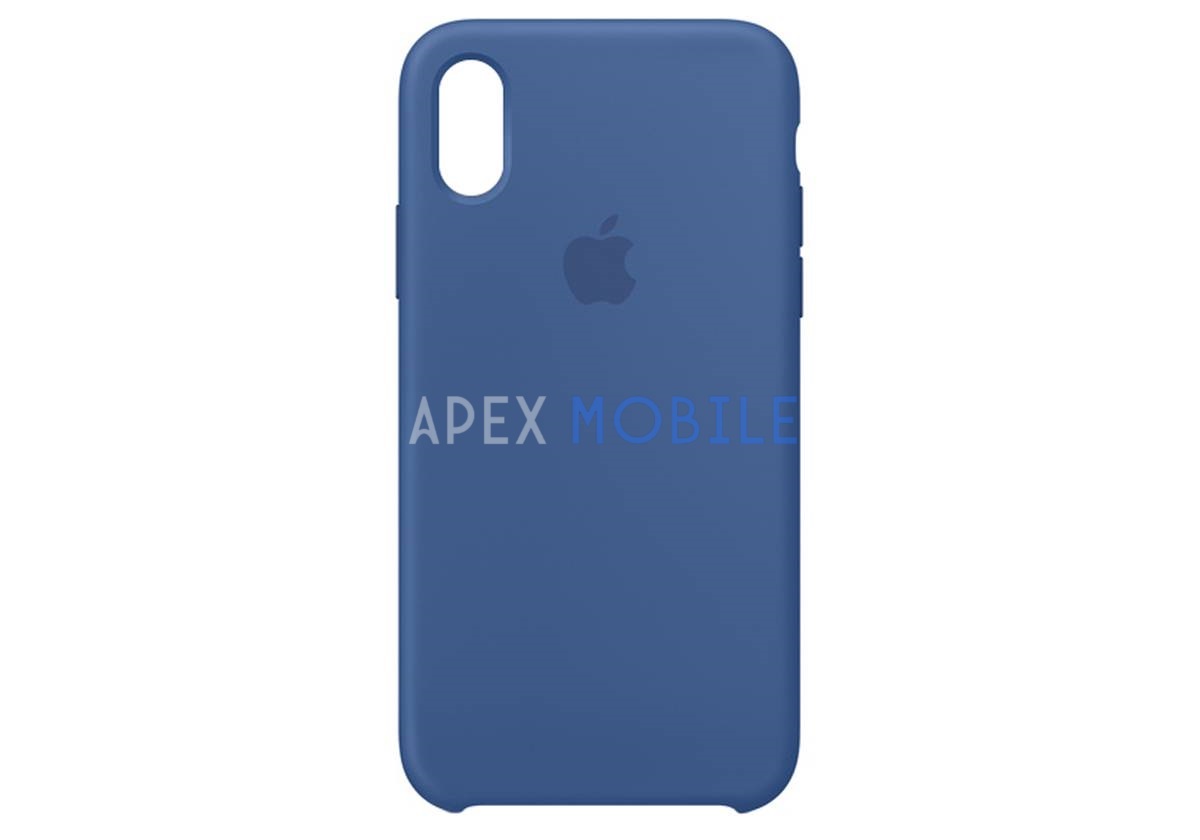 Чехол Silicone Case для iPhone X / XS (сине-голубой)