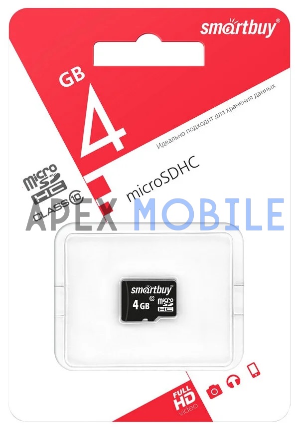 Карта памяти Smart Buy MicroSDHC 4 Гб (Class 10)