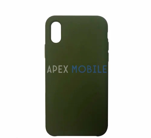 Чехол Silicone Case для iPhone X / XS (тёмно-оливковый)