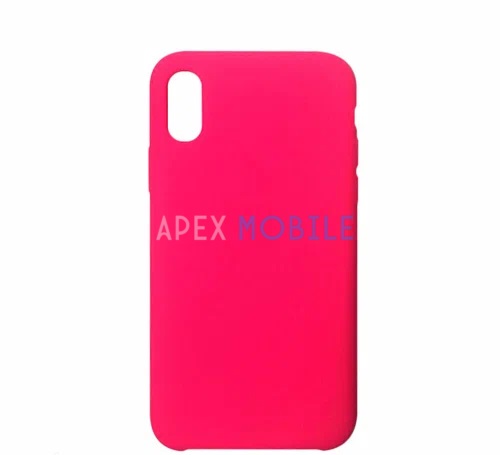 Чехол Silicone Case для iPhone XS MAX (кислотно-розовый)
