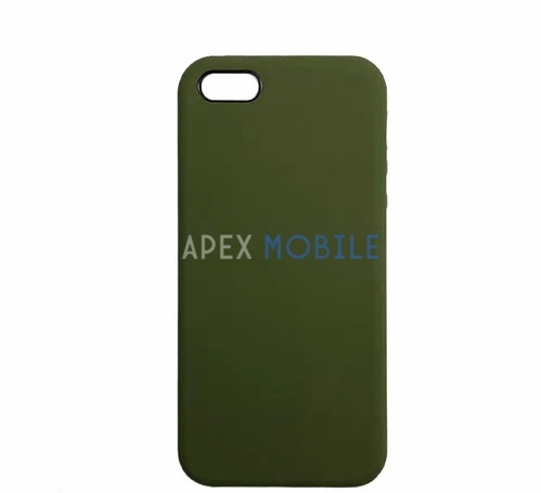Чехол Silicone Case для iPhone 5 / 5S / SE (тёмно-оливковый)