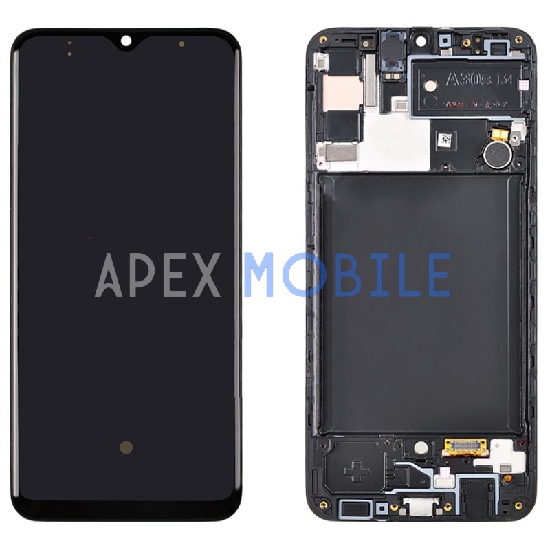 Дисплей с рамкой для Samsung Galaxy A30s/A307F (черный) - оригинал