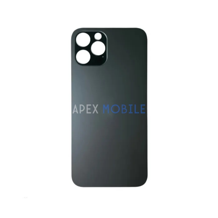 Задняя крышка для iPhone 12 PRO MAX (чёрная) с увелич.вырезом под камеру- Оригинал