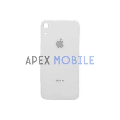 Задняя крышка для iPhone XR (белая) с увелич.вырезом под камеру - Оригинал