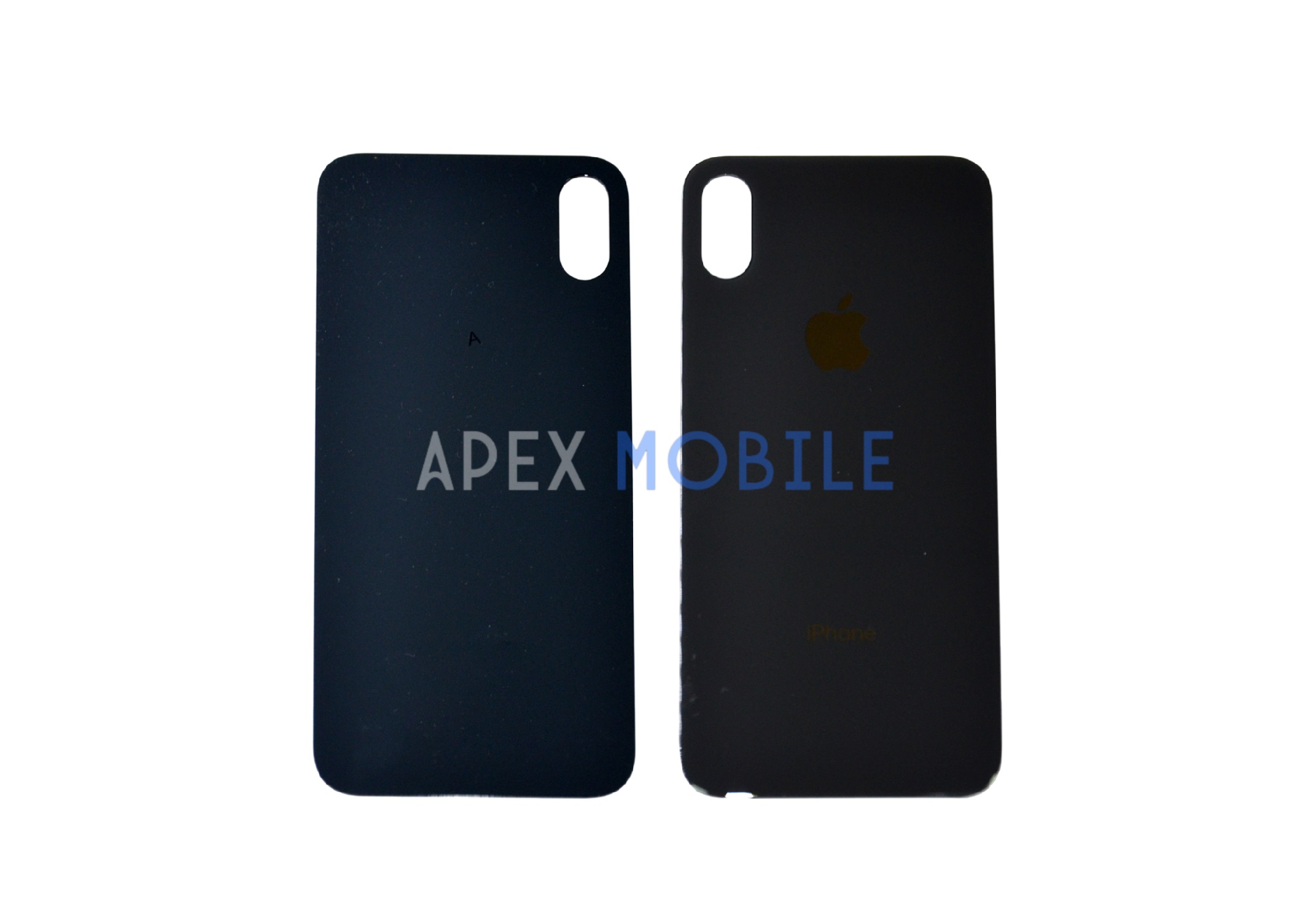 Задняя крышка для iPhone XS (чёрная) с увелич.вырезом под камеру - Оригинал