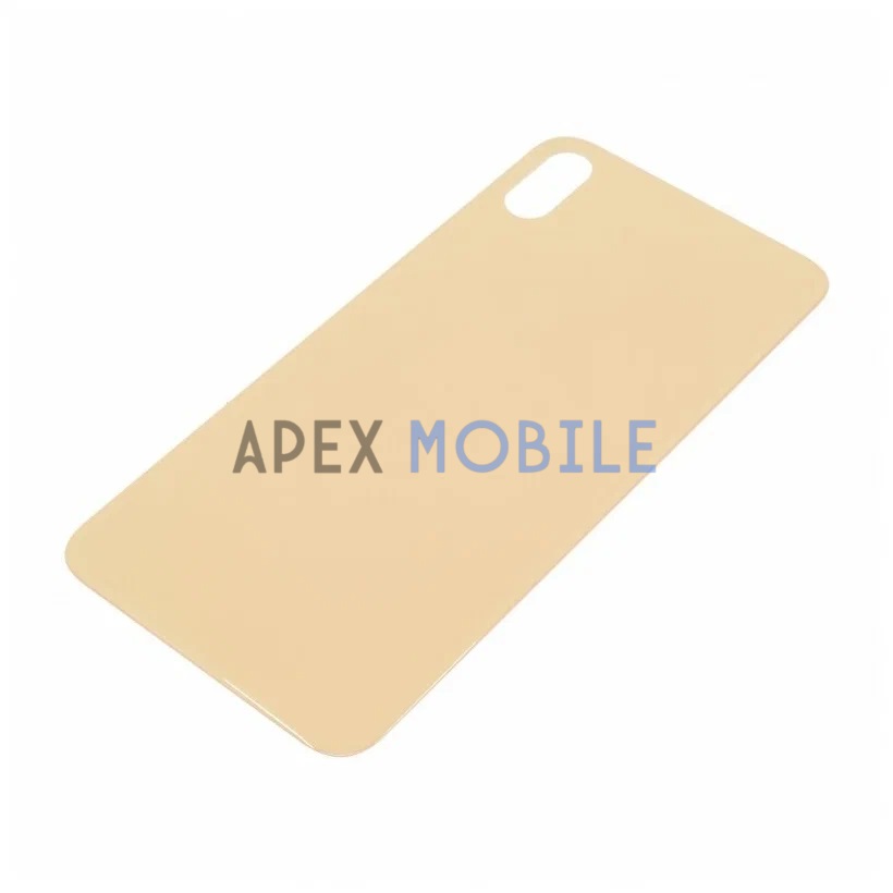 Задняя крышка для iPhone XS MAX (золото) с увелич.вырезом под камеру - Оригинал