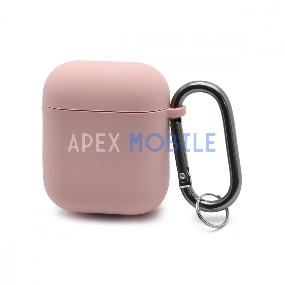 Чехол силиконовый AirPods 2 Silicone Case Premium (светло-розовый)