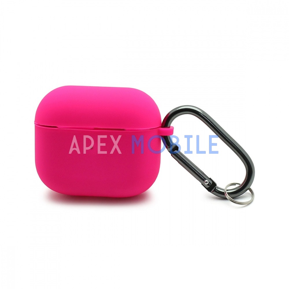 Чехол силиконовый AirPods 3 Silicone Case Premium (ярко-розовый)
