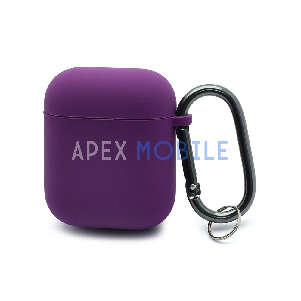 Чехол силиконовый AirPods 2 Silicone Case Premium (фиолетовый)