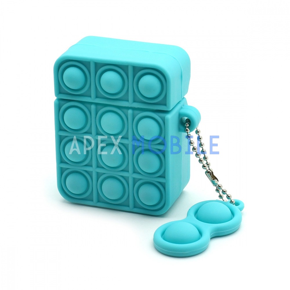 Чехол силиконовый AirPods 2 Pop-it (бирюзовый)
