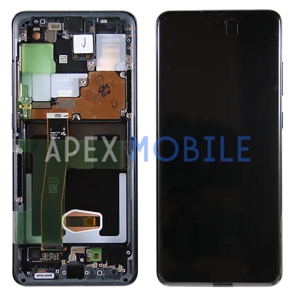 Дисплей с рамкой для Samsung Galaxy S20 Ultra/G988B (черный) - Оригинал