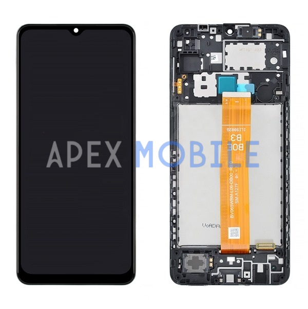 Дисплей с рамкой для Samsung Galaxy A12 Nacho/A127F (черный) - Оригинал