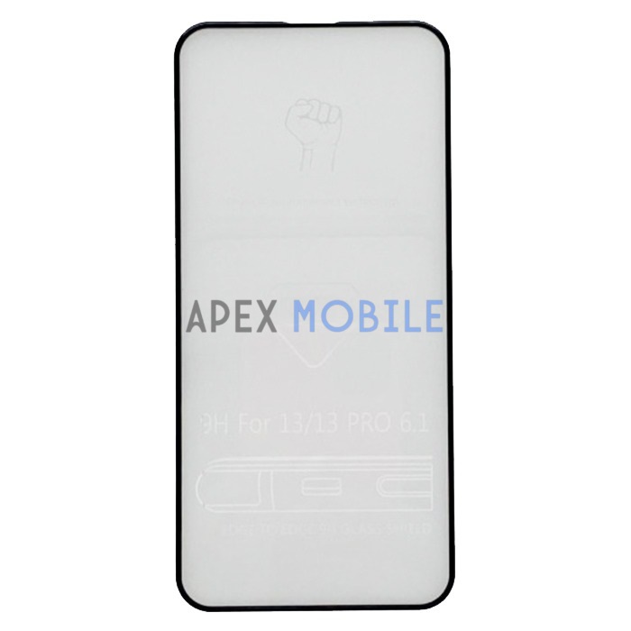 Защитное стекло для iPhone 13/13 Pro/14 (полное покрытие, стандарт) черное