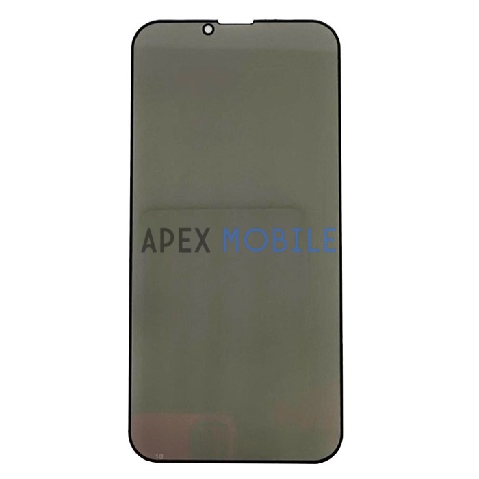 Защитное стекло для iPhone 14 Pro Max (антишпион, закалённое, полное покрытие) черное — изображение 2
