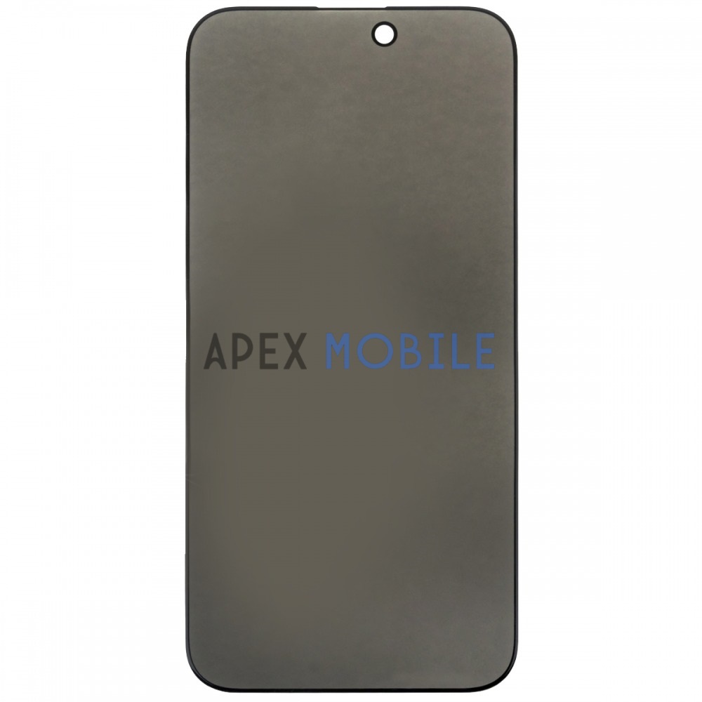 Защитное стекло для iPhone 14 Pro Max (антишпион, закалённое, полное покрытие) черное