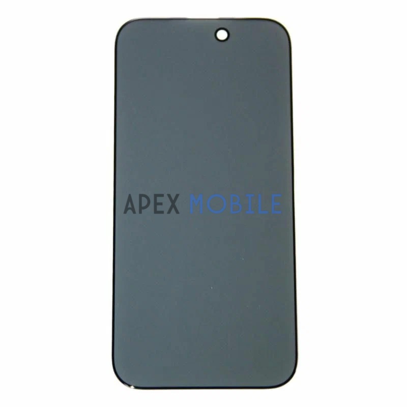 Защитное стекло для iPhone 14 Pro Max (антишпион, закалённое, полное покрытие) черное