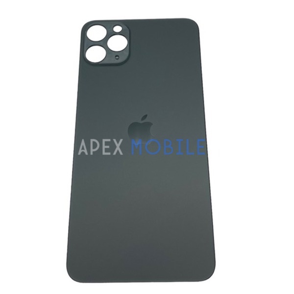 Задняя крышка для iPhone 11 PRO MAX (зеленая) с увелич.вырезом под камеру - Оригинал