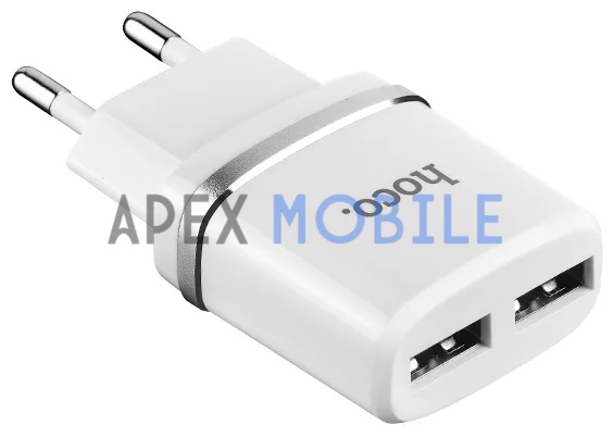 Сетевая зарядка Hoco C12 Smart белая