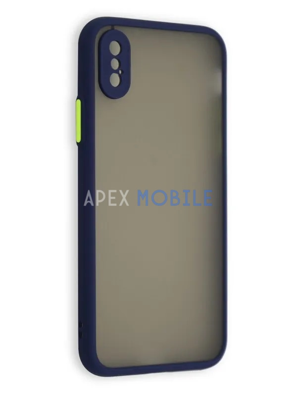 Чехол накладка с защищенной камерой для iPhone X/Xs (синий)