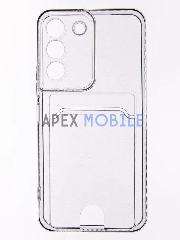 Чехол накладка для Samsung Galaxy S22/S901B с кардхолдером (прозрачный)