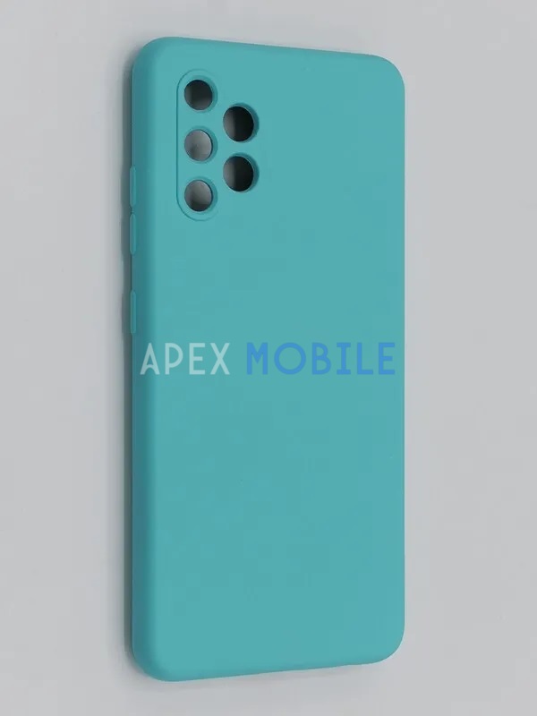 Чехол накладка Silicone Cover с защитой камеры для Samsung Galaxy A32 4G/A325 (бирюзовый)