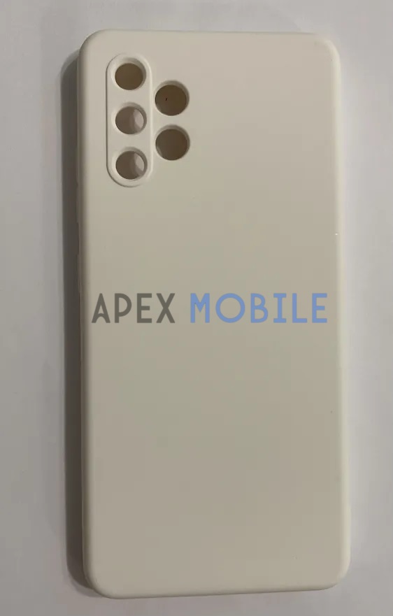 Чехол накладка Silicone Cover с защитой камеры для Samsung Galaxy A32 4G/A325 (молочный)