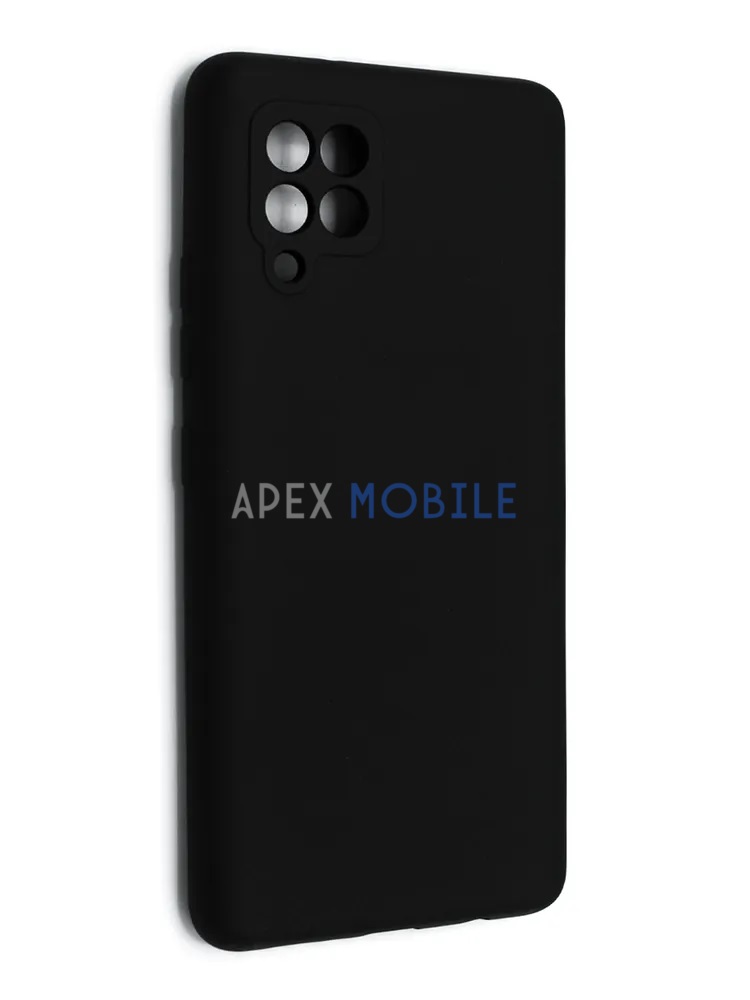 Чехол накладка Silicone Cover с защитой камеры для Samsung Galaxy A42/A426B (черный)