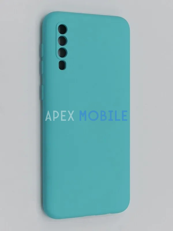 Чехол накладка Silicone Cover с защитой камеры для Samsung Galaxy A50/A505F (бирюзовый)