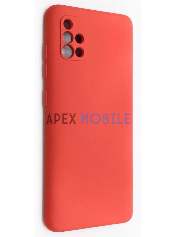 Чехол накладка Silicone Cover с защитой камеры для Samsung Galaxy A51/A515F (красный)