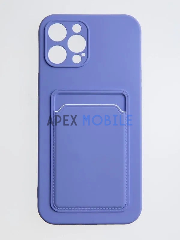 Чехол накладка Soft touch с кармашком для iPhone 12 Pro Max (сиреневый)