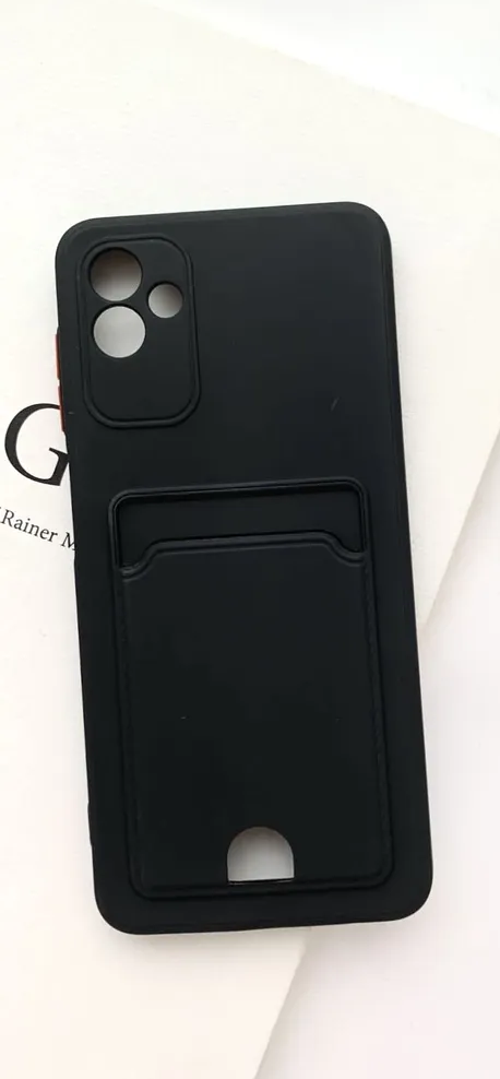 Чехол накладка Soft touch с кармашком для Samsung Galaxy A04/A045F (черный) — изображение 2