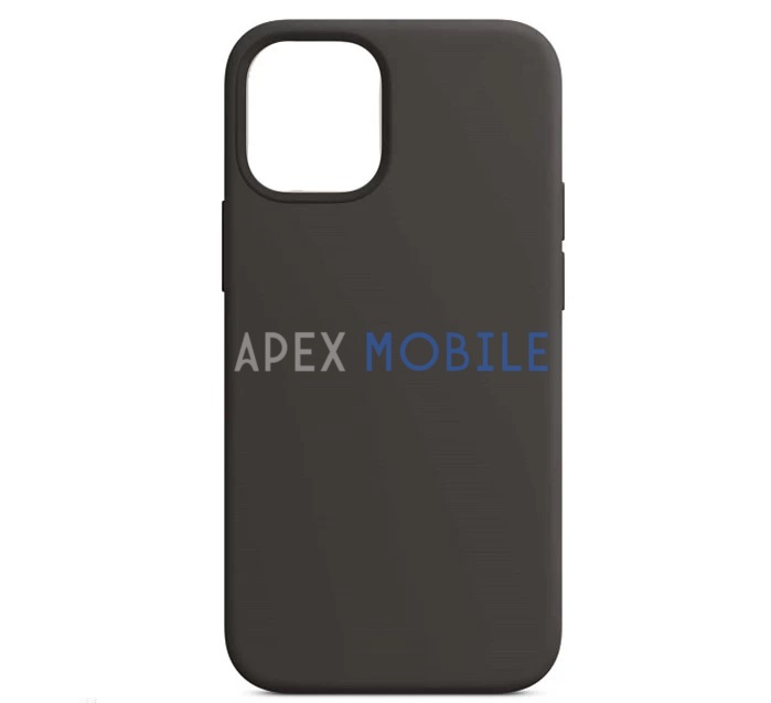 Чехол Silicone Case для iPhone 12 Mini (тёмно-серый) закрытый низ