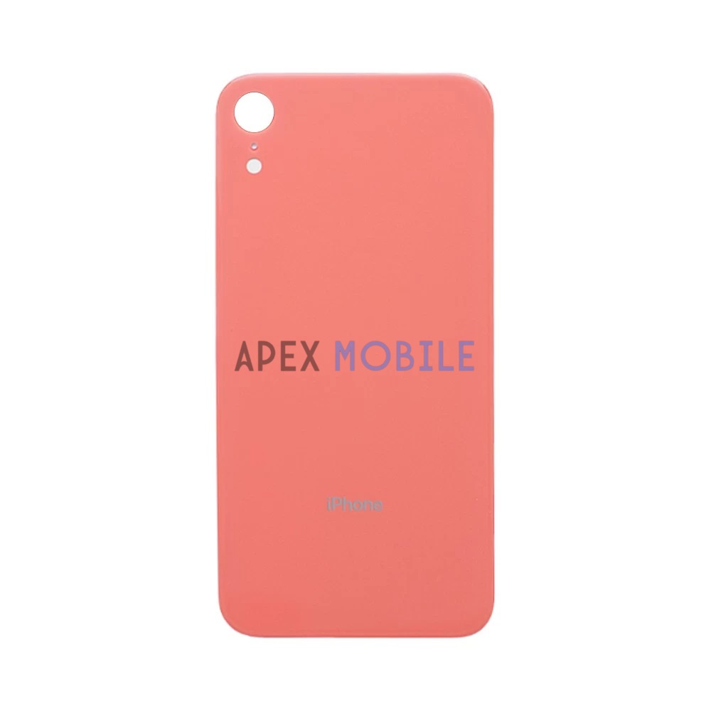 Задняя крышка для iPhone XR (коралловая) с увелич.вырезом под камеру - Оригинал