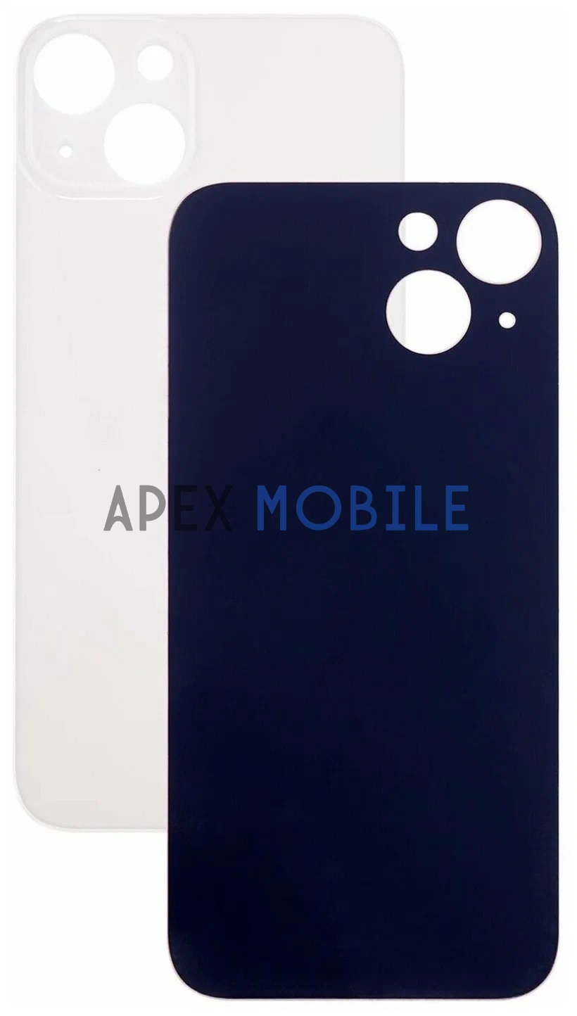 Задняя крышка для iPhone 13 (белая) с увелич.вырезом под камеру - Оригинал