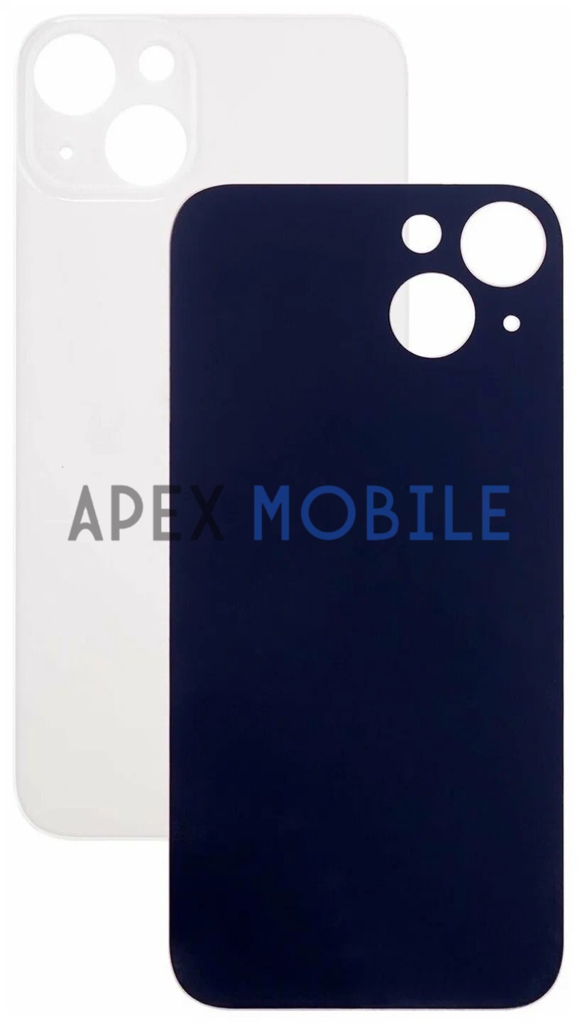 Задняя крышка для iPhone 13 Mini (белая) с увелич.вырезом под камеру - Оригинал