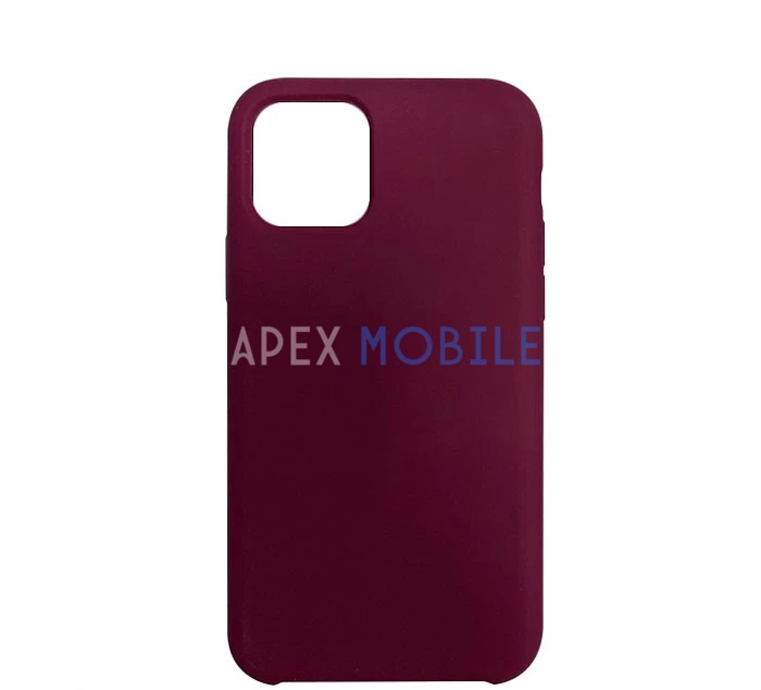 Чехол Silicone Case для iPhone 12 PRO MAX (бордовый) закрытый низ